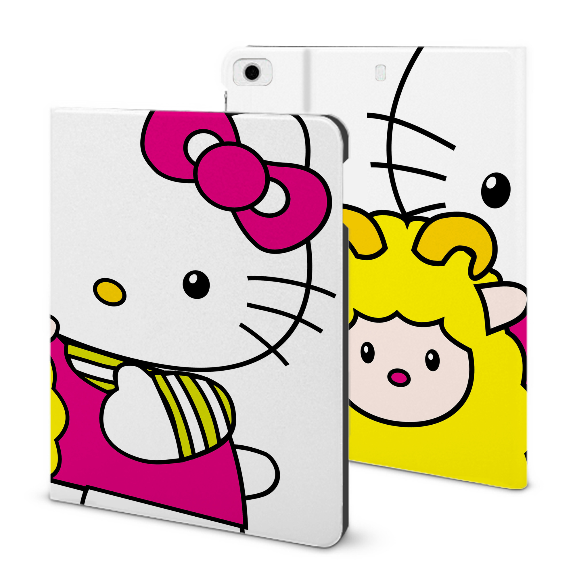 （画像用） Hello Kitty ハローキティ IPad ケース ブック型 PUレザー TPU 耐衝撃 軽量 薄型 ペン収納なし 全面保護 IPad 各モデル対応